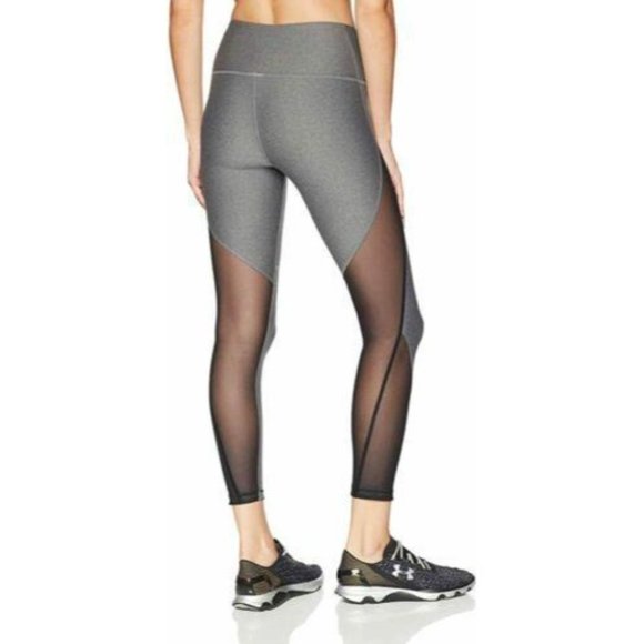 Under Armour Heatgear Women's Fashion Ankle Crop Leggings (Grey/Black, S) NEW - Picture 2 of 6